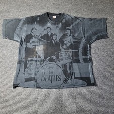 The Beatles Vintage Shirt Mens XL 90s All Over Print Single Stitch Made In USA