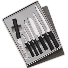Cutlery 7-Piece Starter Gift Part 2 Knife Set, Black Handles