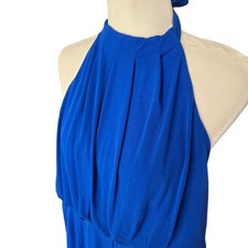 Vince Camuto Blue halter Tie Backless Wide Leg Jumpsuit Medium Summer Party NWT