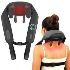 Snailax Cordless Neck Shoulder Massager with 4D Kneading Heat for Pain
