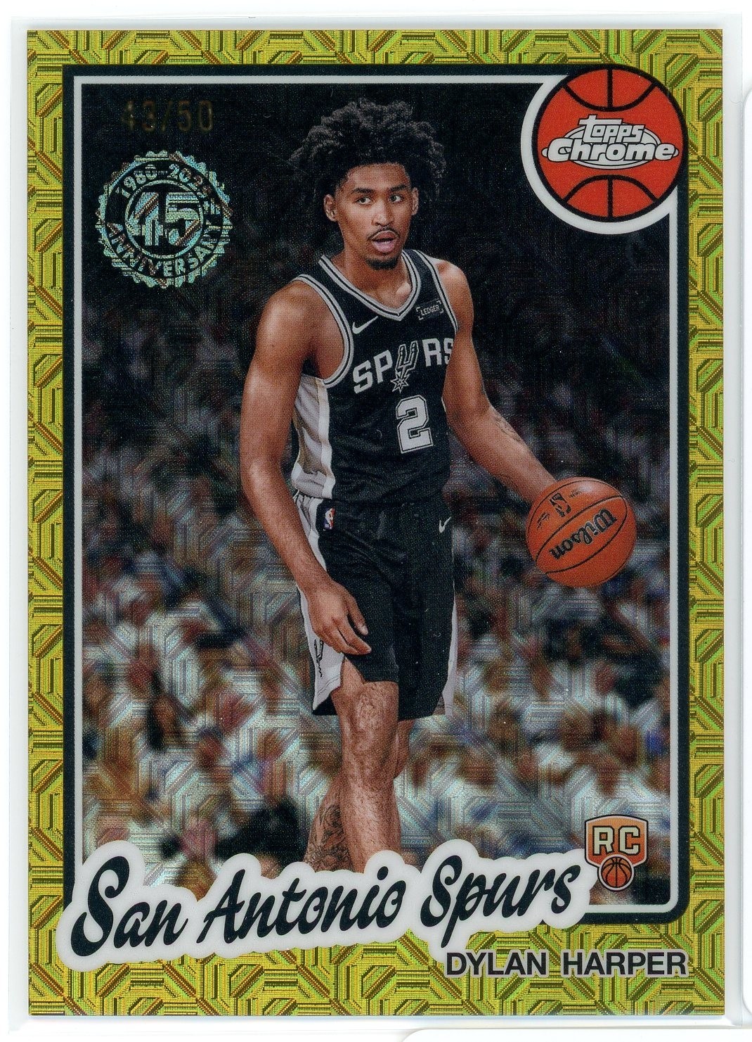 2025-26 Topps Chrome DYLAN HARPER Gold Silver Pack Mojo 1980-81 45th RC #d/50