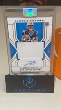 JONATHAN BROOKS 2024 NATIONAL TREASURES TRUE RPA ON CARD #48/49 SSP PANTHERS RC
