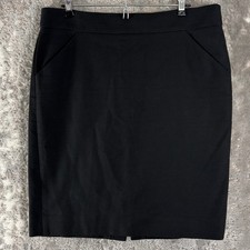 J.Crew Size 12 Cotton Professional Career Pencil Skirt Black N/A Women
