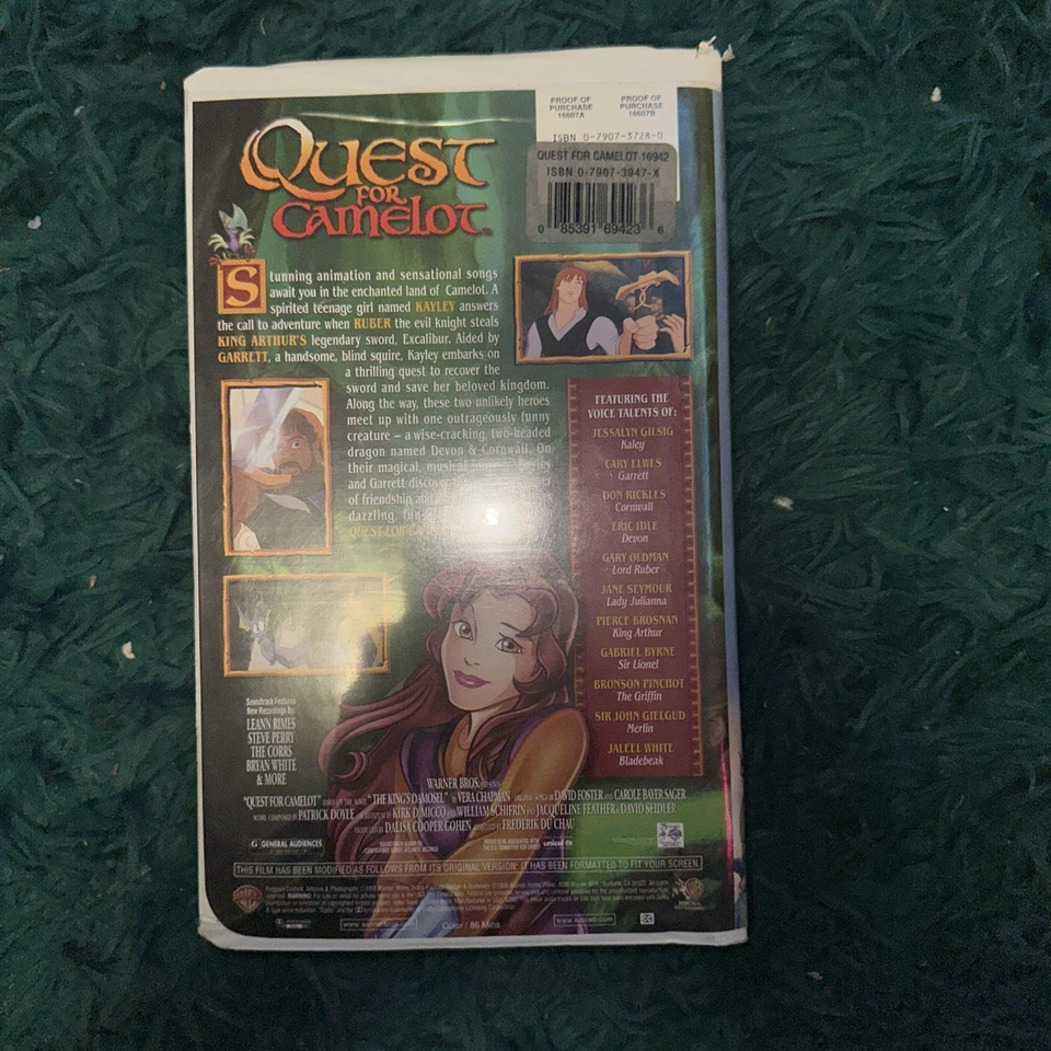Quest For Camelot 1998 Screener VHS, HTF, Rare Screening Cassette - Image 2 of 3