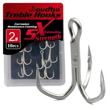 Treble Hooks 5X Strong Barbed Sharp Triple Fishing Hook for Freshwater and Saltw