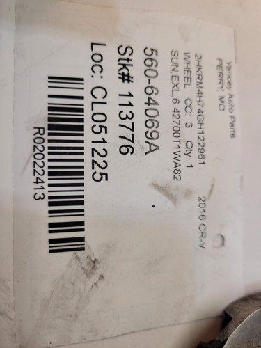 2015-2016 HONDA CR-V Alloy Wheel 17x7 5 Lug Twisted Spoke Argent 42700T1WA82 - Picture 12 of 12