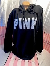 Victorias Secret Pink Hoodie Oversized Boyfriend Fit Pullover Black Small