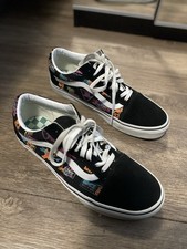 Rare Vans Old Skool 'Vans Market' Mens Size 10 US Neon/Black Suede Skate Shoes