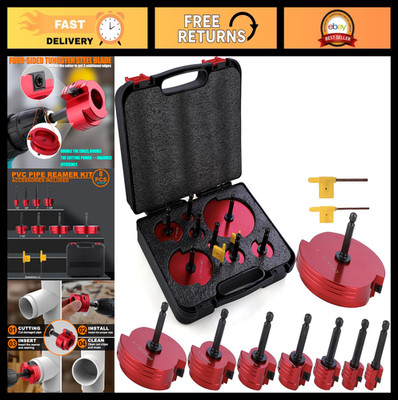 Double-Blade PVC Pipe Reamer Kit 8PCS for 1/2'' to 4'' Pipes - Fits Sch.40 CPVC AB