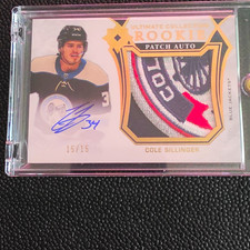 Upper Deck Ultimate Collection Cole Sillinger RPA #170. Rare Bookend #15/15 CBJ
