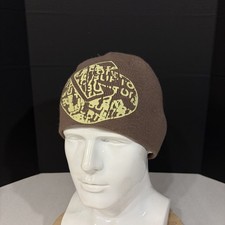 Men s Y2k Burton Snowboards Light Brown Knit Beanie Adult Size 2000s Skater