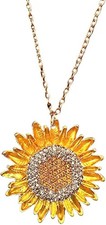 Sunflower Car Mirror Hanging Accessories, Crystal Diamond Car-Sunflower