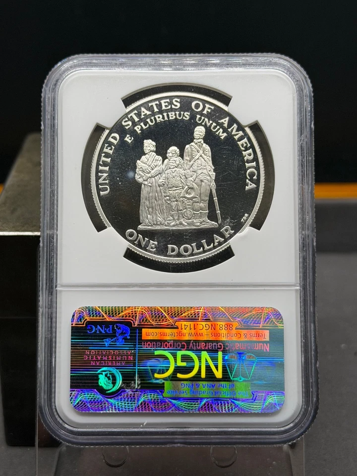 1998-S $1 Black Patriots Silver Proof Commemorative Dollar - NGC PF69 - Image 2 of 2