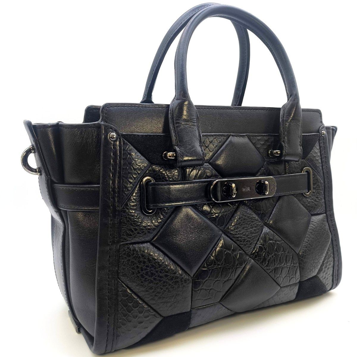 Coach Swagger Quilting Patchwork Leather Tote Bag… - image 1