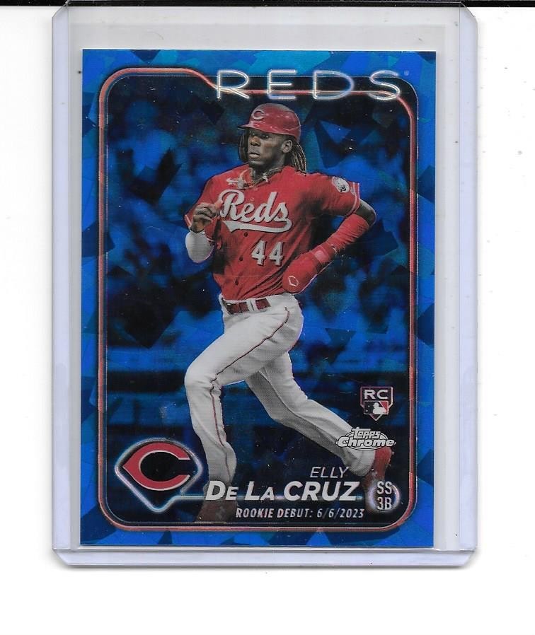 2024 TOPPS CHROME UPDATE SAPPHIRE ELLY DE LA CRUZ RC DEBUT ROOKIE CARD REDS