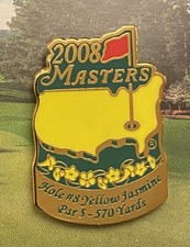 2008 Masters Augusta Golf Pin on original card mount. Hole #8 Yellow Jasmine