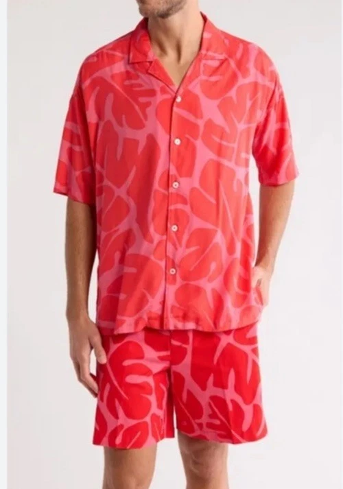 Hugo Boss Drew Camp Button Up Shirt Mens XL Red Floral Lightweight
Opens in a new window or tab