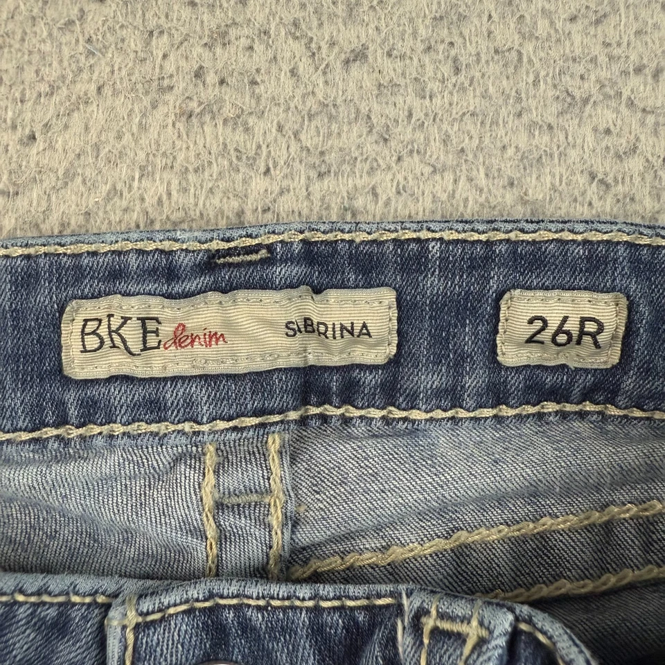 BKE Denim Jeans Womens 24R Blue Sabrina Bootcut Thick Stitch Low Rise Stretch - Image 4 of 4