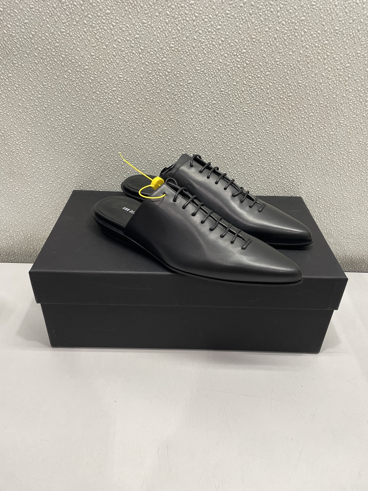 Ann Demeulemeester River Laces Mules Women's US 6, In Black Semi-Gloss Leather