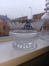 Huge Edinburgh Crystal Very Heavy Centre Peice Bowl Thistle Pattern 8"wide