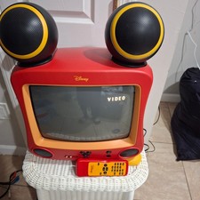 Disney Mickey Mouse 13" CRT TV Red with Ear Speakers W/Remote DT1300-C