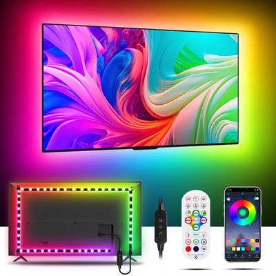LED Lights for TV, 16.4FT 65Inch RGB TV Lights Backlight Behind, Smart APP Remo