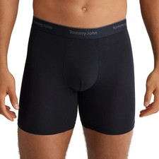 Tommy John Men's S Essential Modal Boxer Briefs 3-Pack Black Premium H1993