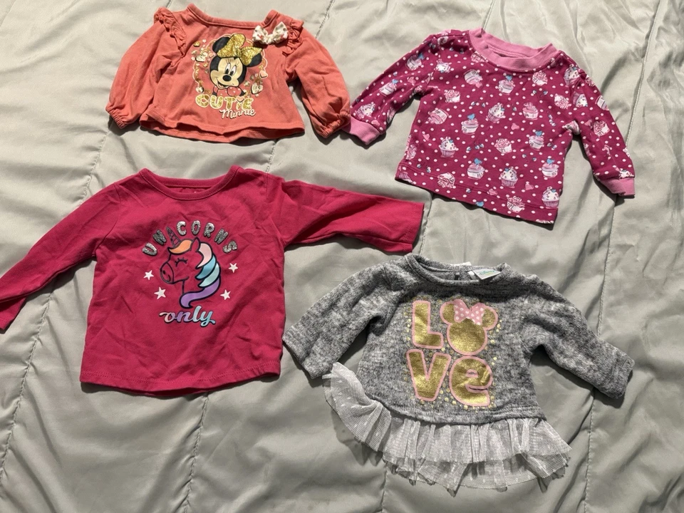 批量 64 件 女宝宝 衣服 各种品牌 尺寸 新生儿-3 个月 — 第 3/4 张图片