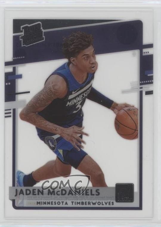 2020-21 Panini Clearly Donruss Rated Rookie Jaden McDaniels #93 0xt1