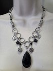 LIA SOPHIA CROSSHATCH NECKLACE & EARRING SET - SILVER TONE 18-21" LONG — photo 5