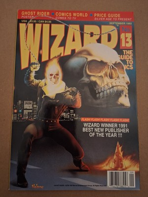 WIZARD GUIDE to COMICS MAGAZINE # 13 September 1992 Ghost Rider cover by Nelson