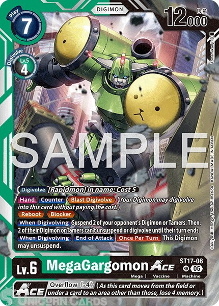 ST17-08 MegaGargomon ACE : Super Rare Foil : AD01: Advanced Booster Digimon Gene