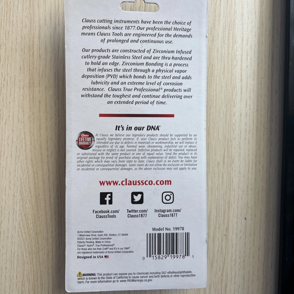 Clauss 1877 Zirconium Hydroponic Scissors 6.5 Inches - Image 3 of 3