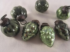 Kugel Mercury Glass Feather Tree Mini Ornaments Set of 8