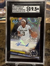 2023-24 Bowman U Chrome Hannah Hidalgo Auto /199 Lava Refractor SGC 9.5
