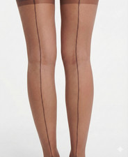 VTG 1950s La France 100 Cuban Heel Seamed Stockings Deep Dawn Sz 9 NIP