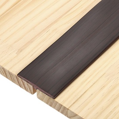 For 2pcs T-Molding Transition Strips 3.28 Ft x 1.97'' Walnut Edge Black