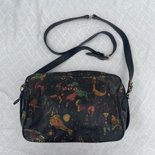Borsa Piero Guidi Magic Circus tracolla pelle nera vintage zip