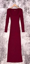 Skims Dress Small Womens Soft Lounge Square Neck Ribbed Long Sleeve Maxi