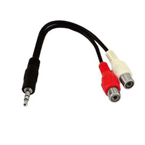 Cavo Splitter Adattatore convertitore Y da 2 RCA femmina a jack 3,5 mm stereo AV - Foto 1 di 1