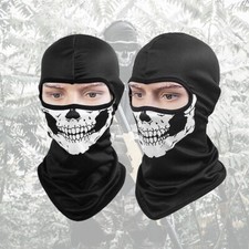 Skull Printed Pattern Balaclava Full Face Masks Tactical Neck Gaiter Hat for Men
