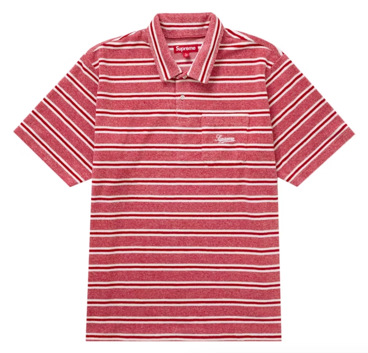 Polo SS24 SUPREME STRIPE TERRY S/S SS ROUGE BLANC TAILLE XXL