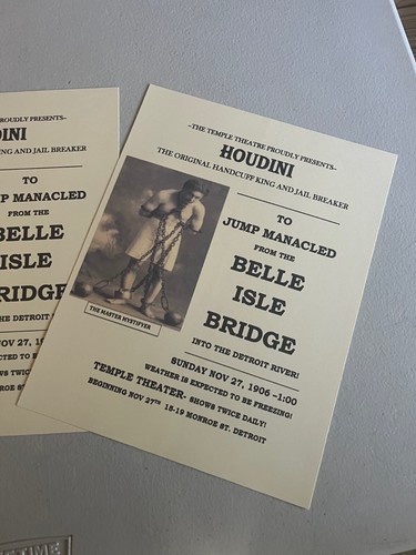 Harry Houdini, Reprint Recreation Belle Isle Bridge Jump, Detroit, 1906 - Bild 4 von 6