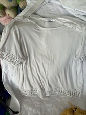 Ladies Top Short Sleeved White  Size L Used