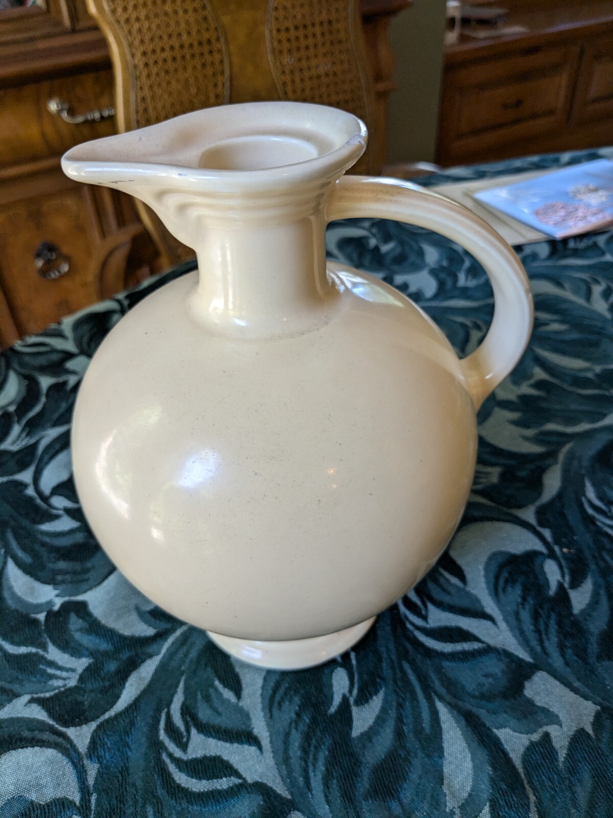 Vintage Fiestaware Old Ivory Carafe Circa 1936-51 Homer Laughlin