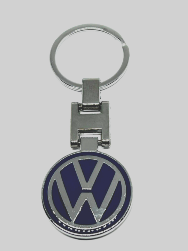 V.W. Dark Blue Double Sided Metal Alloy Key Ring - Picture 1 of 3