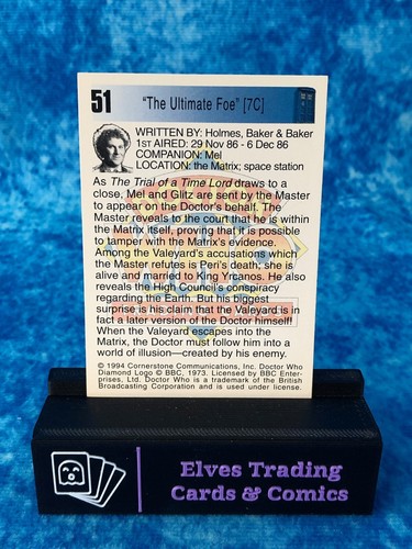 Doctor Who Series One 1 SINGLE Non-Sport Trading Card by Cornerstone 1994 - Picture 100 of 208