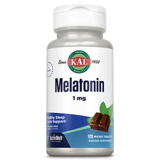 KAL Melatonin 1mg | Instant Dissolve ActivMelt | Chocolate Mint | 120ct