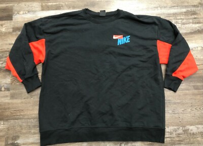 Nike Dri Fit Mens XL Black Red Fleece Crewneck Sweatshirt - Main Image