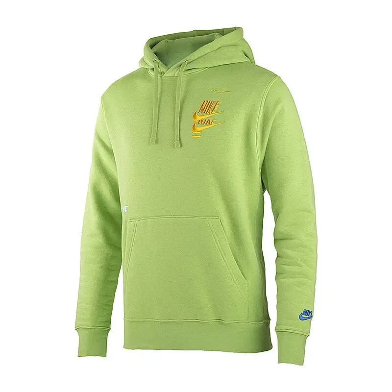 Nike Men SW Essentials+ Fleece Hoodie, Size Large, Vivid Green/MDBlue,DM6873-333  | eBay